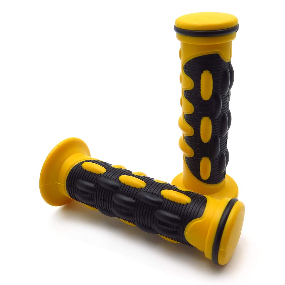 HTTMT XH4076-YELLOW-22 22mm Gel Hand Grips for Motorcycle & ATV - Comfort Ride
