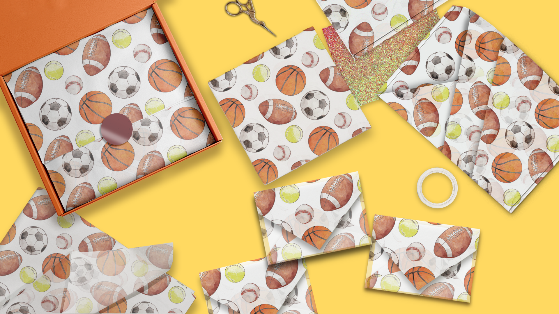 Premium Sports Balls Patterned Tissue Paper - Gift Wrapping Paper for Basketball, Soccer, Football Gifts | Perfect for Birthday Presents, Party Favors & Holiday Gift Bags