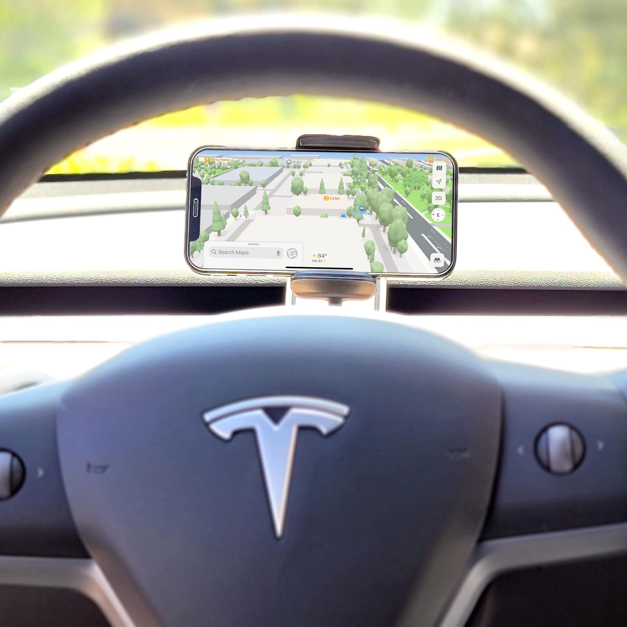 Cellet Tesla Model Y & Model 3 Air Vent Phone Mount Holder - Universal Car Phone Stand for iPhone 15/14/13 Pro Max, Samsung Galaxy S23/S22 - Perfect for GPS Navigation & Hands-Free Driving
