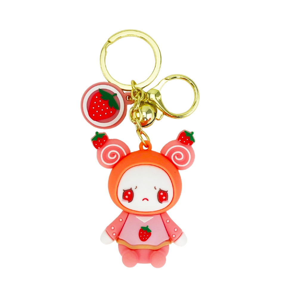 Cute Strawberry Keychain - Adorable Kawaii Character Keyring for Girls, Teens & Women - Perfect for Backpacks, Purses & Gift Giving