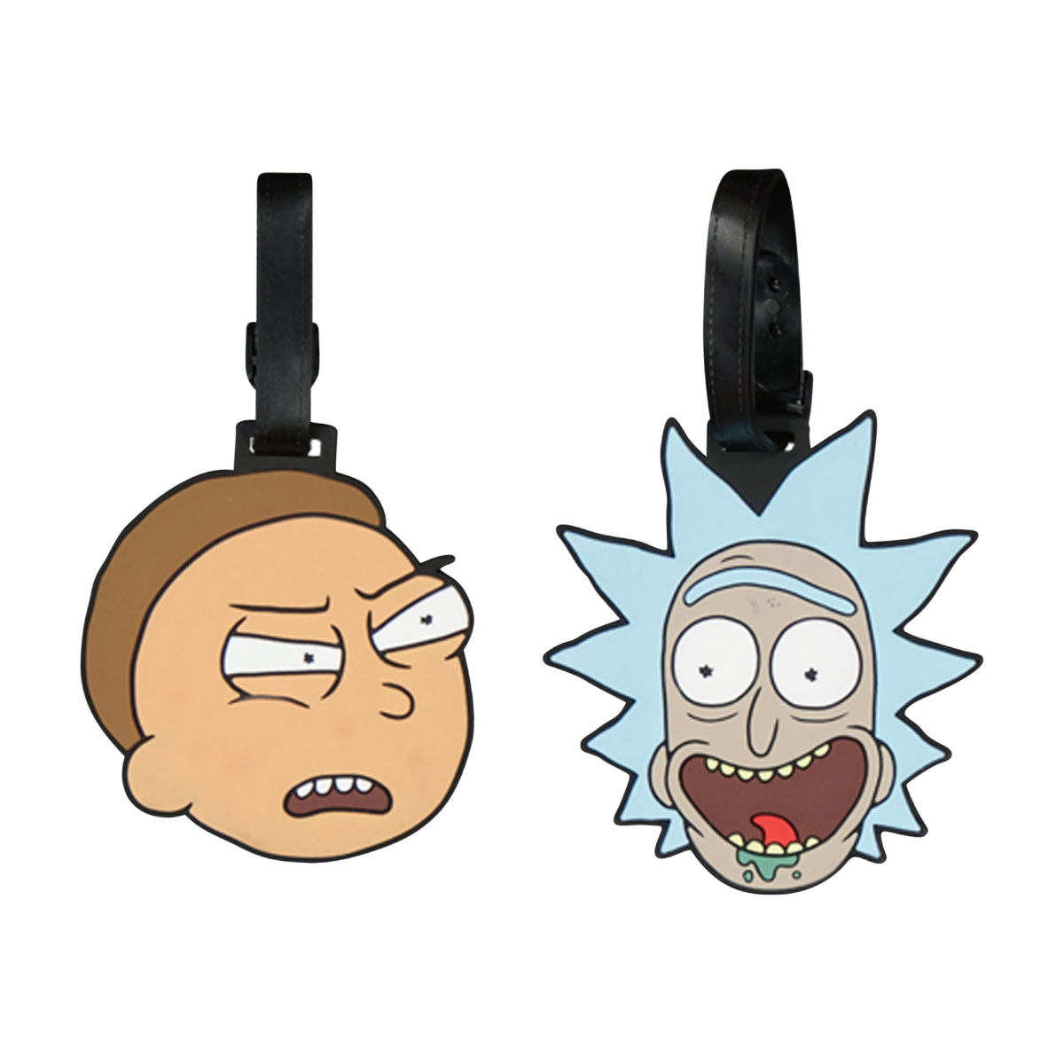 Rick and Morty Luggage Tags Set - 4 Pack Funny Cartoon Suitcase ID Tags for Travel Accessories, Perfect for Backpacks, Duffel Bags & Carry-Ons