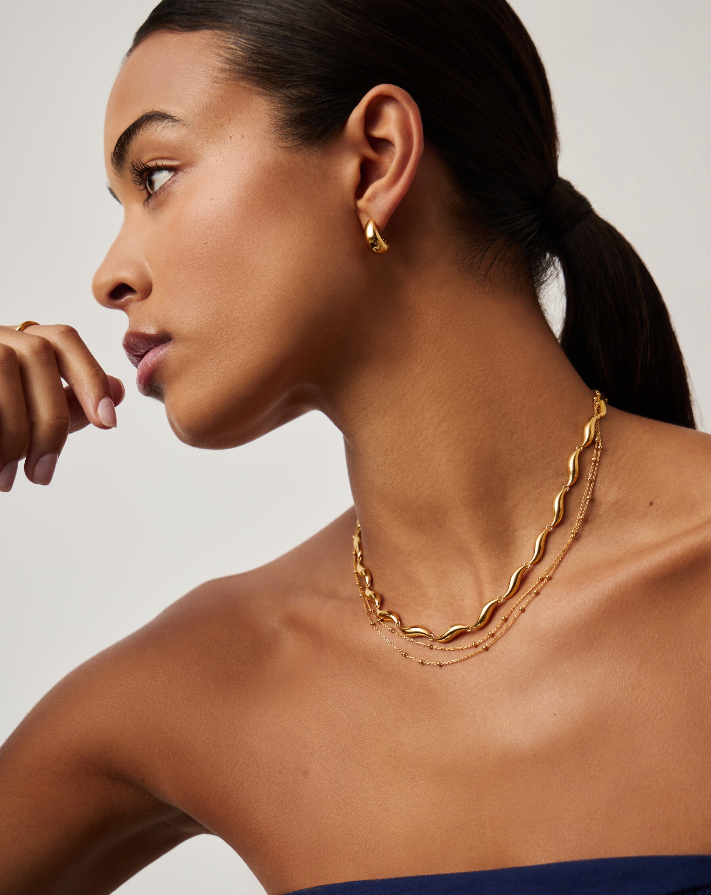 Savi Signature Link Chain Necklace - 18k Gold Plated Women's Jewelry for Everyday Wear & Special Occasions