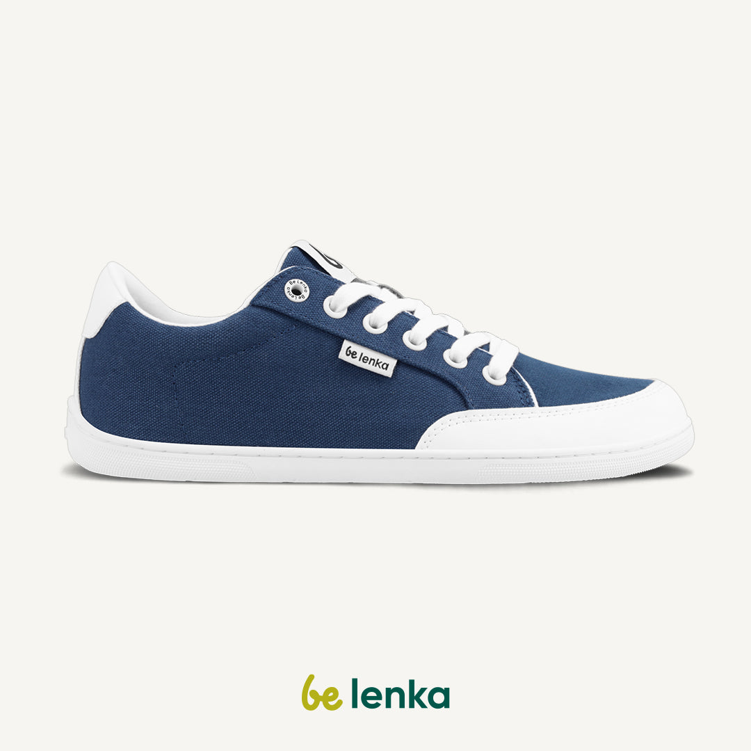 Barefoot Sneakers for Women & Men - Be Lenka Rebound Minimalist Shoes - Dark Blue & White - Lightweight & Flexible for Running, Walking & Gym Workouts