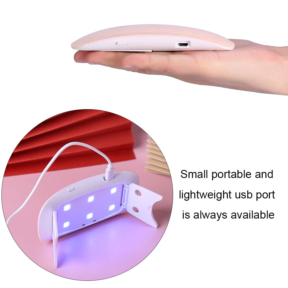 Portable Mini UV LED Nail Lamp - 6W Fast Drying Nail Gel Dryer for Manicure & Pedicure | Perfect for Home, Salon & Travel Nail Care
