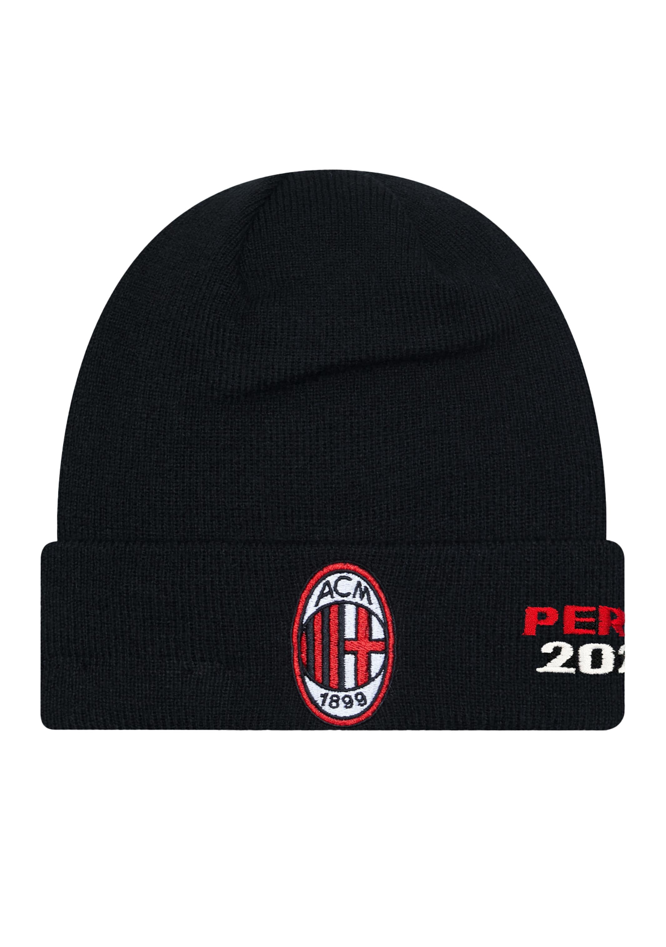 AC Milan Perth Tour Beanie Hat - Official Football Team Winter Knit Cap for Men & Women - Perfect for Cold Weather, Soccer Games & Fan Support