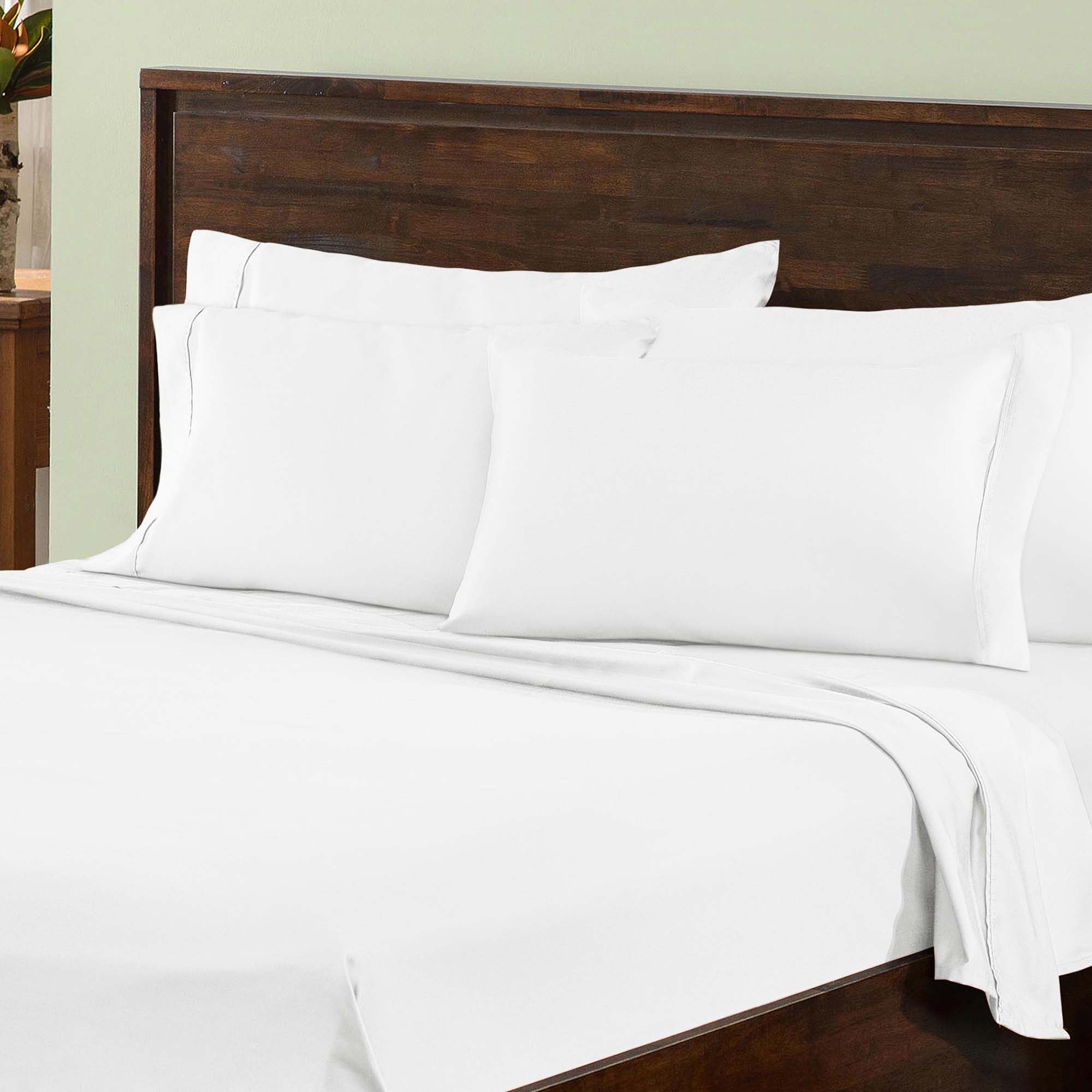 1000 Thread Count Cotton Rich Solid Deep Pocket Bed Sheet Set - Queen Size, Soft & Breathable for Ultimate Comfort - Perfect for Luxury Hotels, Guest Rooms & Cozy Home Bedding