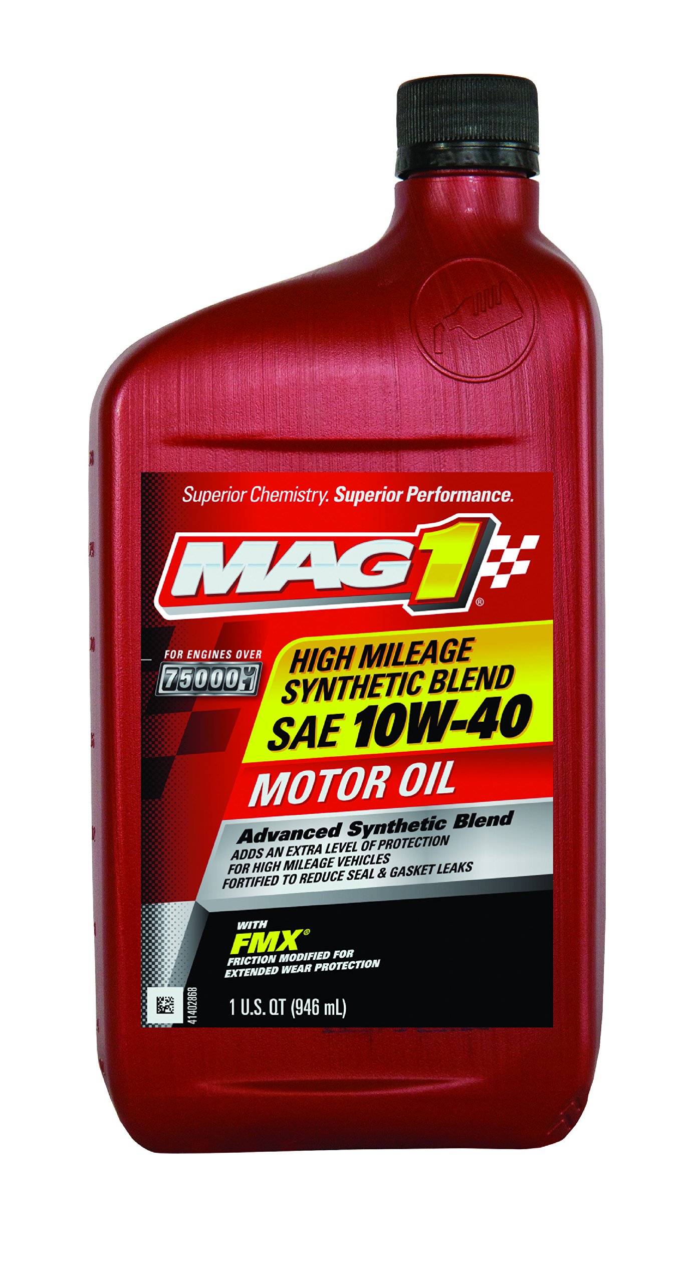 High Mileage Synthetic Blend 10W-40 Motor Oil (1 Quart) - Advanced Engine Protection for Older Vehicles - Ideal for Daily Commuting & Long Road Trips