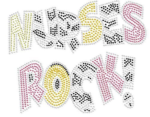 Nurses Rock Rhinestone Iron-On Transfer - Sparkling DIY Decal for Scrubs, T-Shirts & Gifts | Perfect for Nurse Appreciation & Medical Professionals