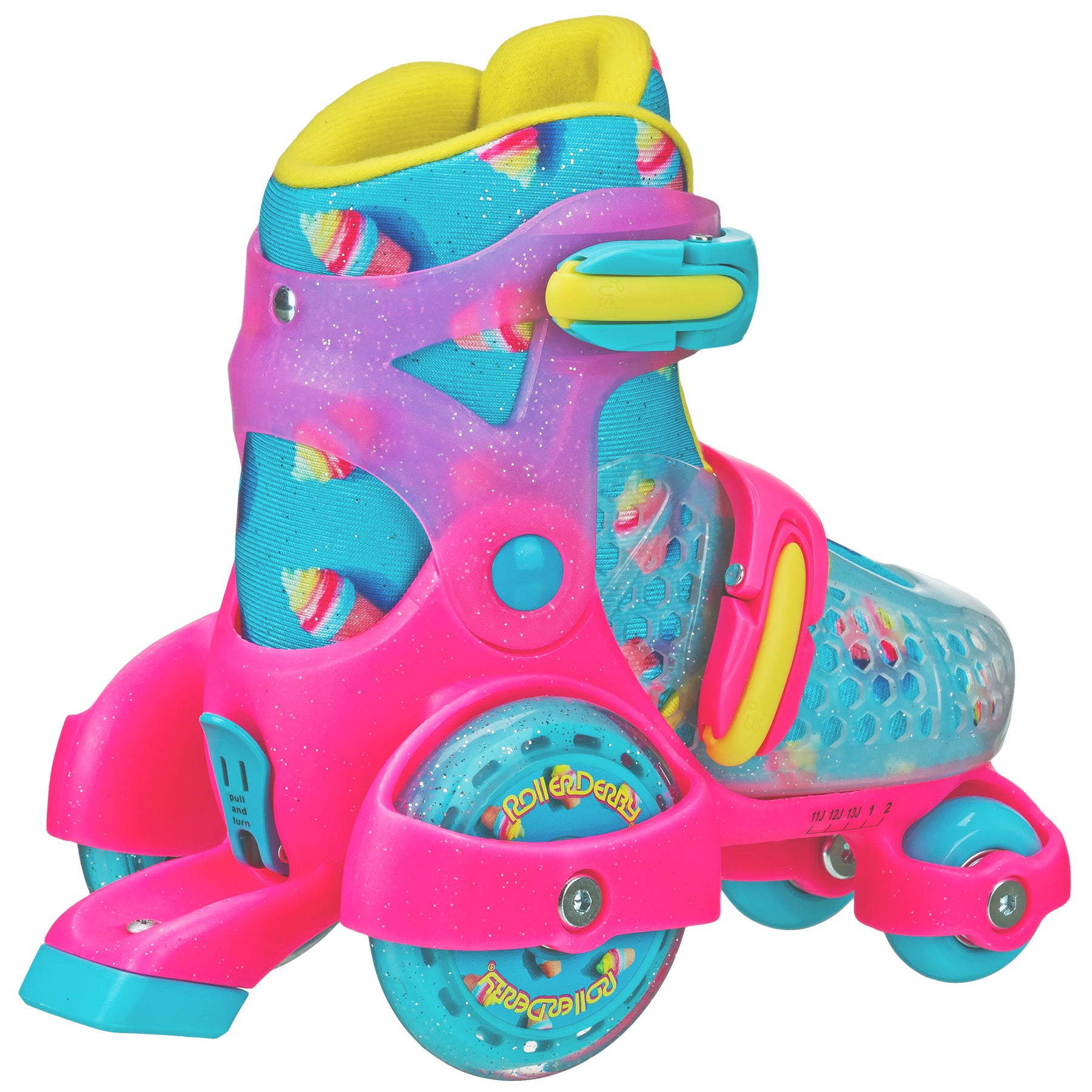 Adjustable Roller Skates for Girls - Fun Roll Jr with Light-Up Wheels - Perfect for Outdoor Skating, Birthday Gifts & Roller Rink Fun