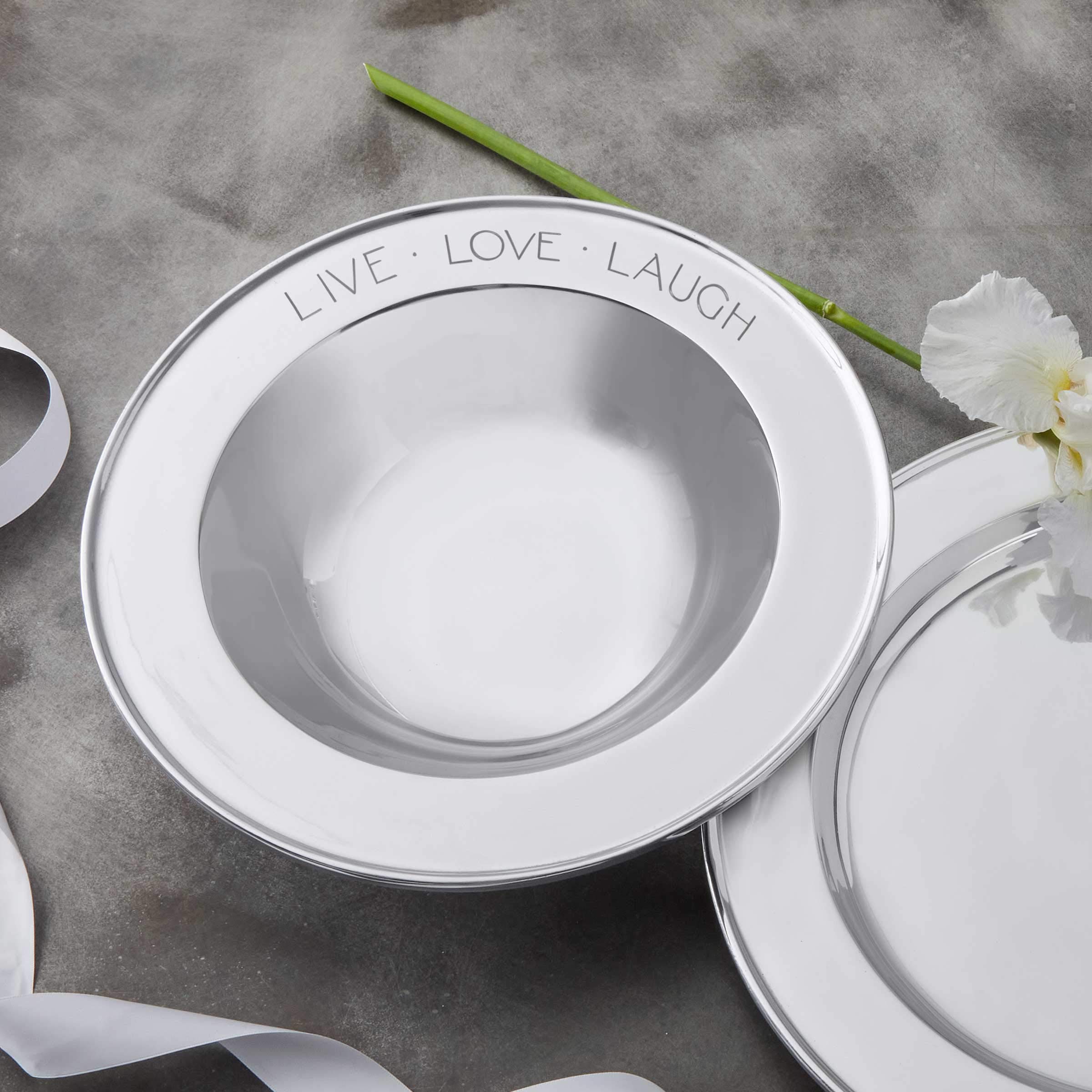 Mariposa Trays & Platters - Elegant Dinnerware and Serveware Set with Signature Silver Celebration Bowl | Perfect for Parties, Weddings, and Holiday Entertaining