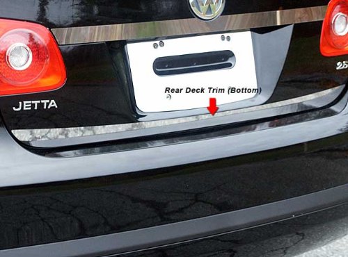BRIGHTT-QA340774 Stainless Steel Rear Deck Trim for 2005-2010 Volkswagen Jetta | Chrome Accent Car Interior Accessory | Enhances Vehicle Style & Protection