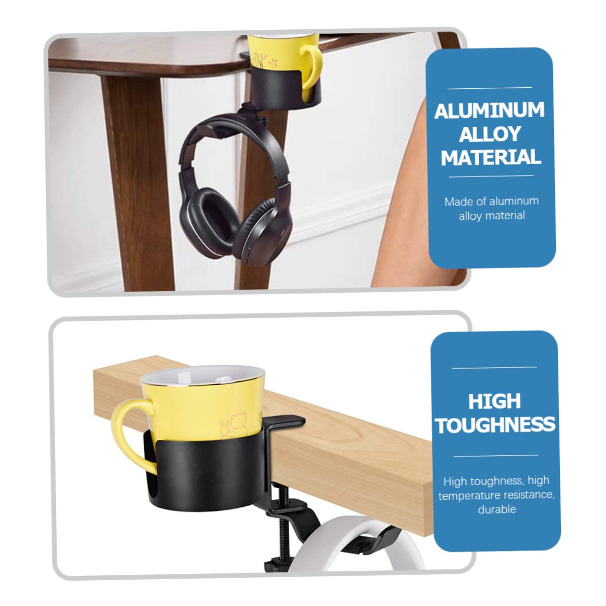 Luxshiny 4-Pack Rotating Cup Holder Headphone Stand - Desk Organizer for Earphones & Headphones - Perfect for Office, Gaming, and Home Workspace Organization