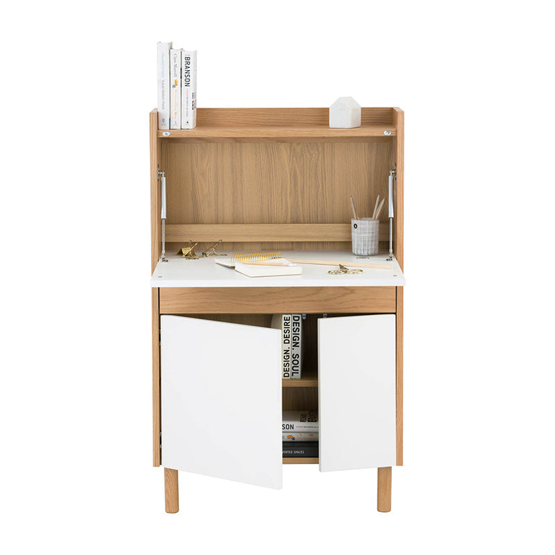 BARTON 71cm Study Desk in Natural & White - Perfect for Home Office, Dorm Room, and Small Spaces