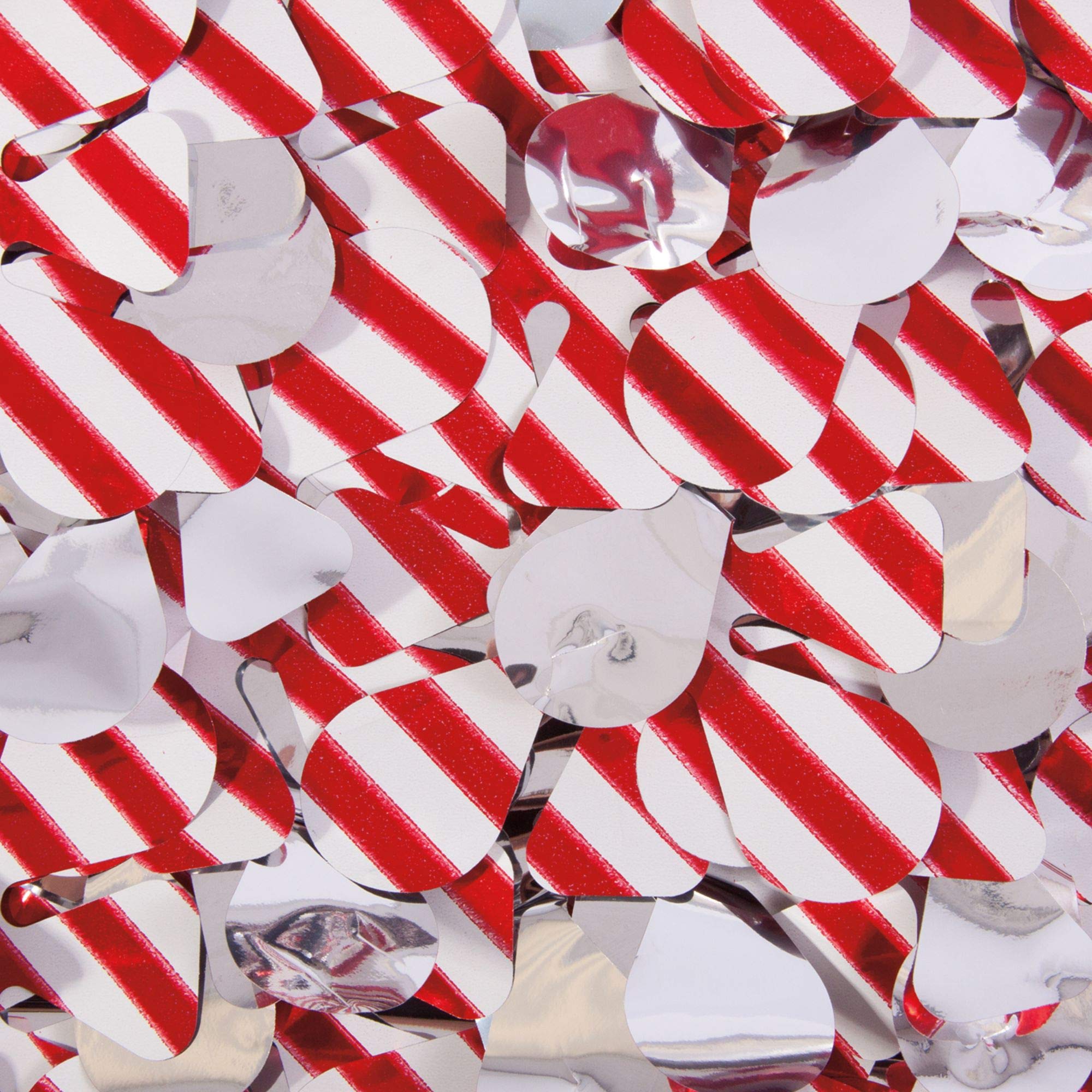 CC Home Furnishings 15-Foot Red & Silver Candy Cane Metallic Floral Party Streamers - Perfect for Christmas Decorations, Holiday Parties & Home Decor