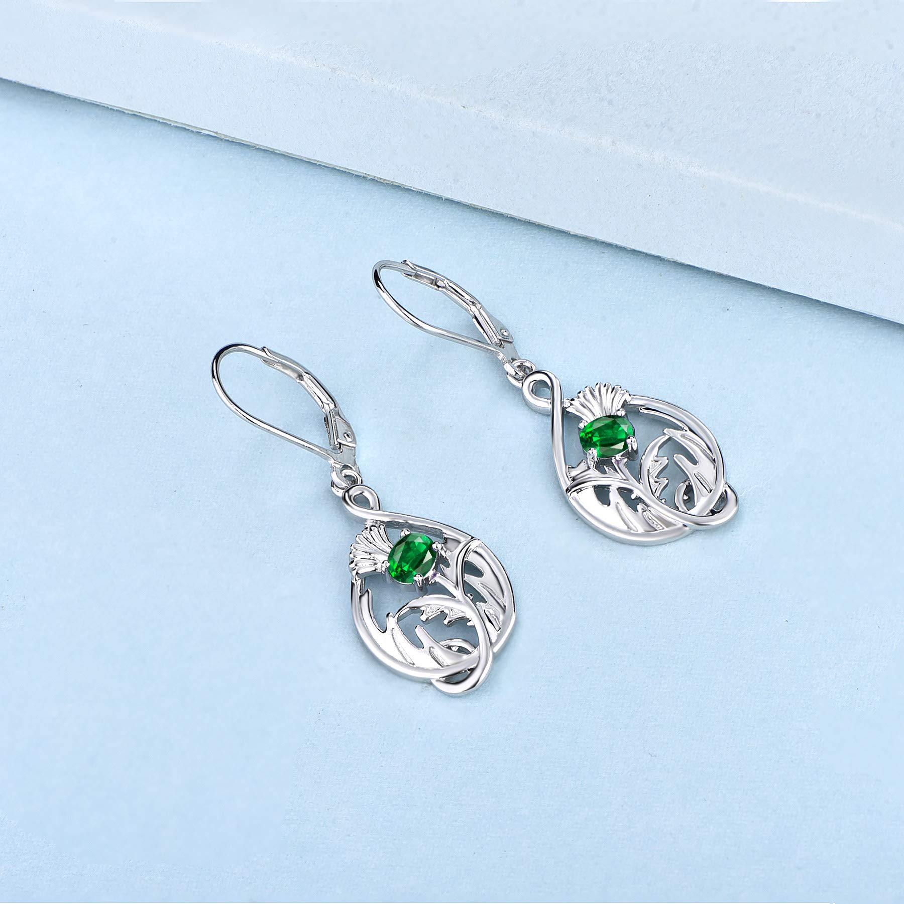 Scottish Thistle Earrings 925 Silver Outlander Jewelry for Women - Perfect for Weddings & Parties