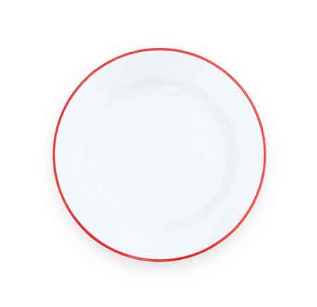 Vintage Red Rim Crow Canyon Dinner Plates Set of 4 - 10.25 Inch Ceramic Plates for Everyday Dining, Kitchen, and Party Serving - Durable & Stylish Tableware for Home and Restaurant Use
