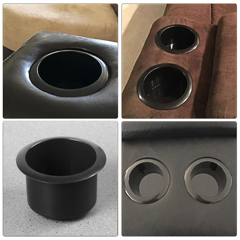 DOITOOL 2-Pack Universal Car Cup Holder Inserts - 11x11x7cm Black Plastic Drink Holder for Auto, Truck, Boat, RV, Sofa & Recliner - Perfect for Road Trips, Camping & Home Use
