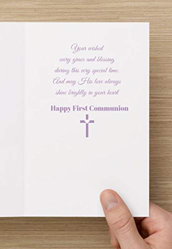 First Communion Bracelet & Card Gift Set - Cross Jewelry for Girls - Perfect 1st Communion Gift
