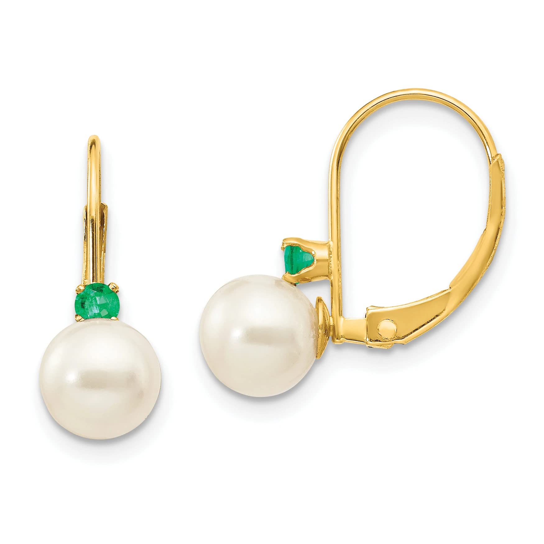14K Yellow Gold Freshwater Pearl Stud Earrings for Women - Classic Elegant Jewelry Gift for Birthday, Anniversary & Special Occasions