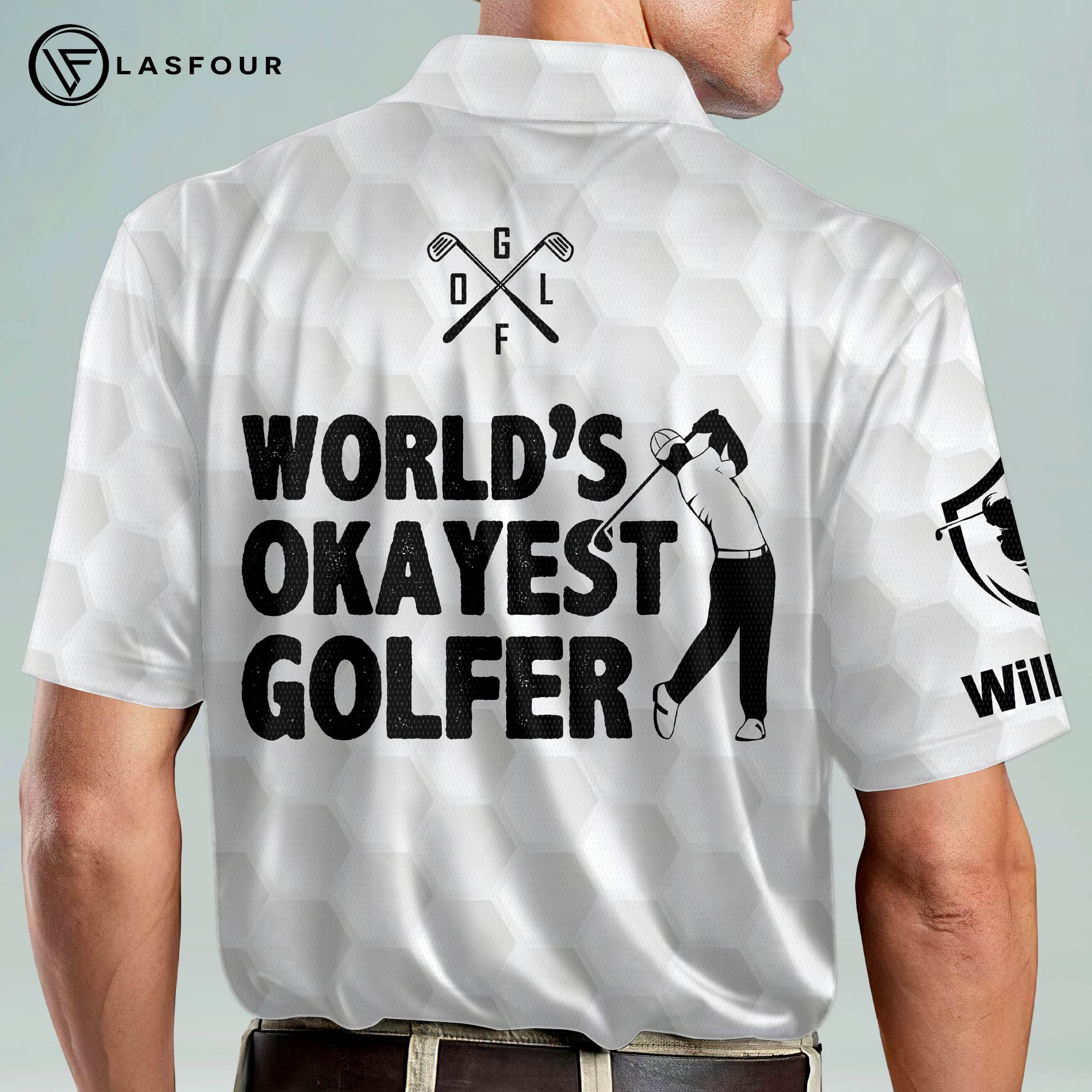 LASFOUR Personalized Skull Golf Shirts for Men - Dry Fit Lightweight Short Sleeve Polo Shirt - Funky Design for Golf, Casual Wear & Outdoor Activities