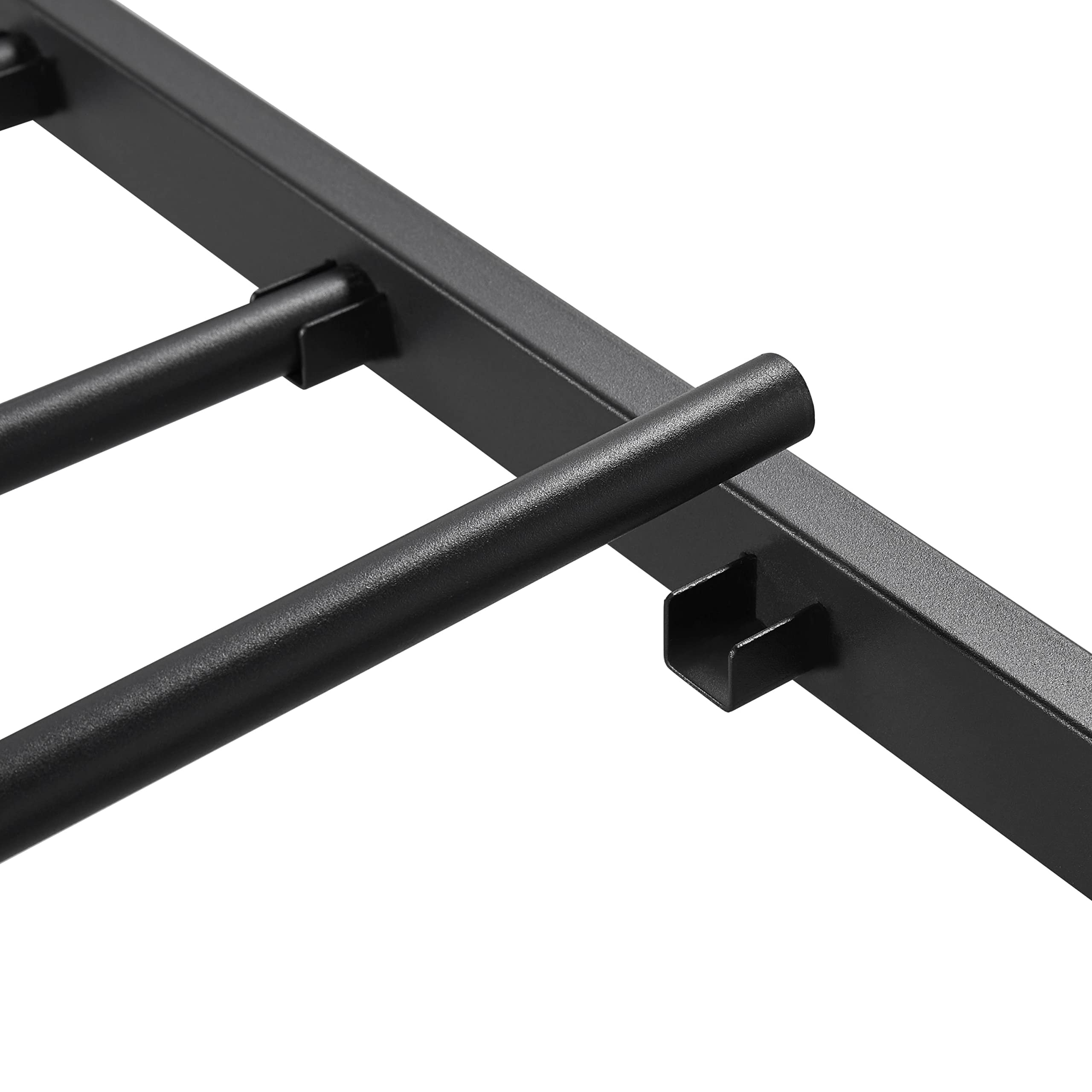 Topeakmart King Size Victorian Style Metal Bed Frame with Headboard - No Box Spring Needed, Sturdy Slat Support & Under Bed Storage - Perfect for Master Bedrooms, Guest Rooms & Small Spaces (Black)