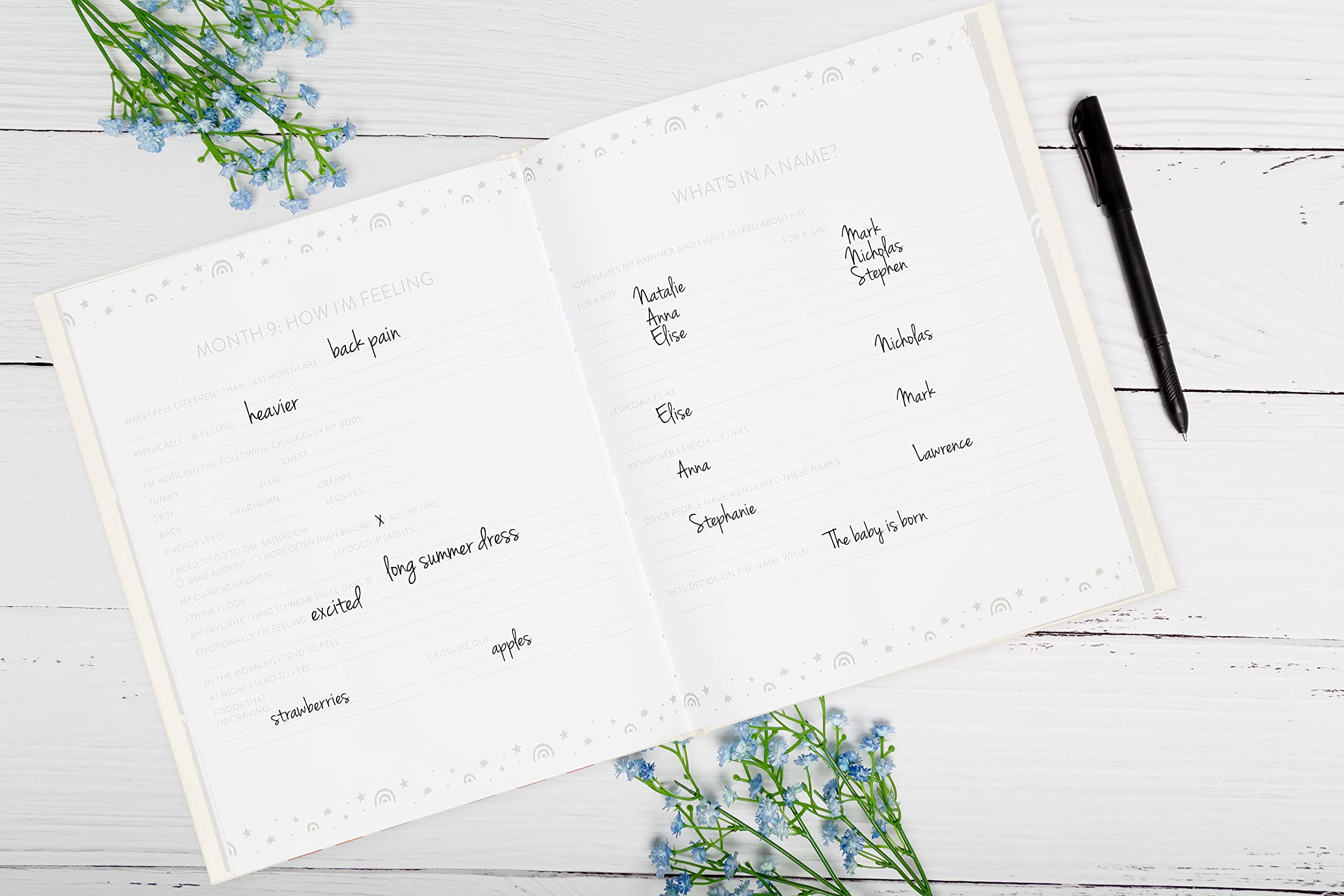 Kate & Milo Rainbow Pregnancy Journal - Memory Book with Sonogram Pockets & Milestone Tracker for All Trimesters - Perfect Baby Shower Gift