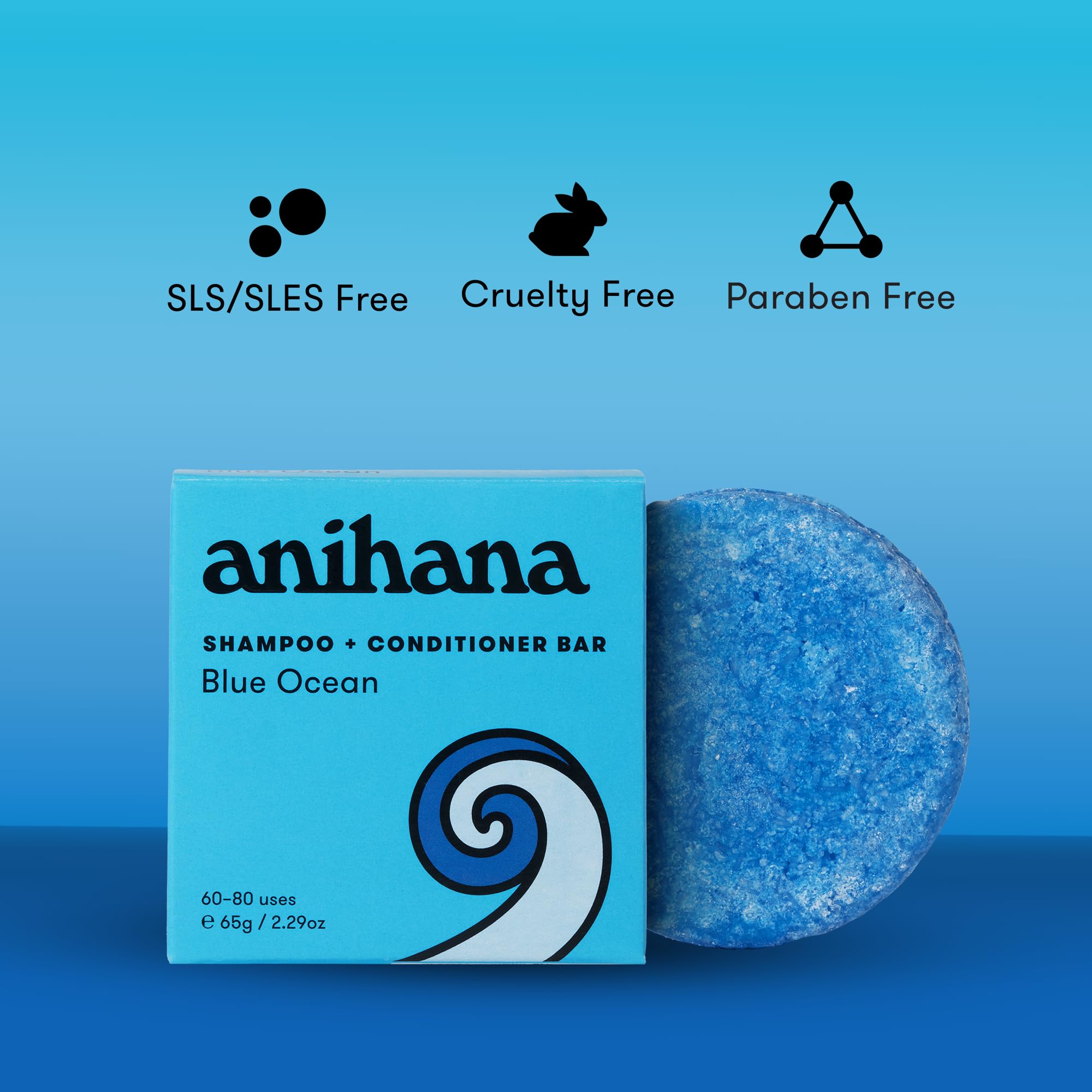ANIHANA Shampoo & Conditioner Bar for Normal Hair - Natural, Purifying, Paraben-Free (2.29 oz) | Promotes Healthy Shine & Clean Scalp | Perfect for Travel, Gym & Eco-Friendly Bathroom Routine