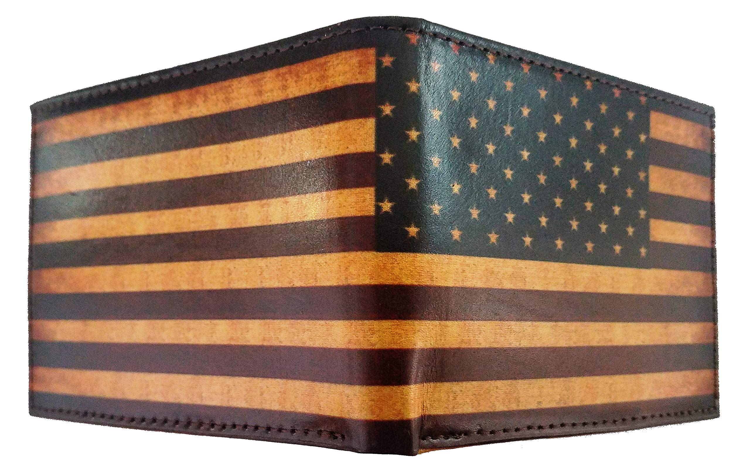 Custom Proud to be A Veteran Bi-fold Wallet - Distressed US Flag Design Leather Wallet for Men | Perfect for Military Appreciation Gifts & Everyday Carry