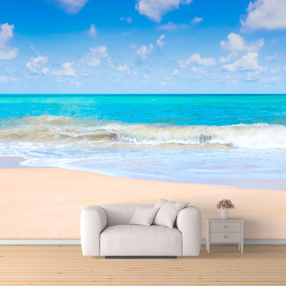 Romantic Beach Wall Mural - Removable Wallpaper Sticker for Bedroom & Living Room (66x96 inches) - Perfect for Home Decor, Accent Walls, and Coastal Theme Interior Design