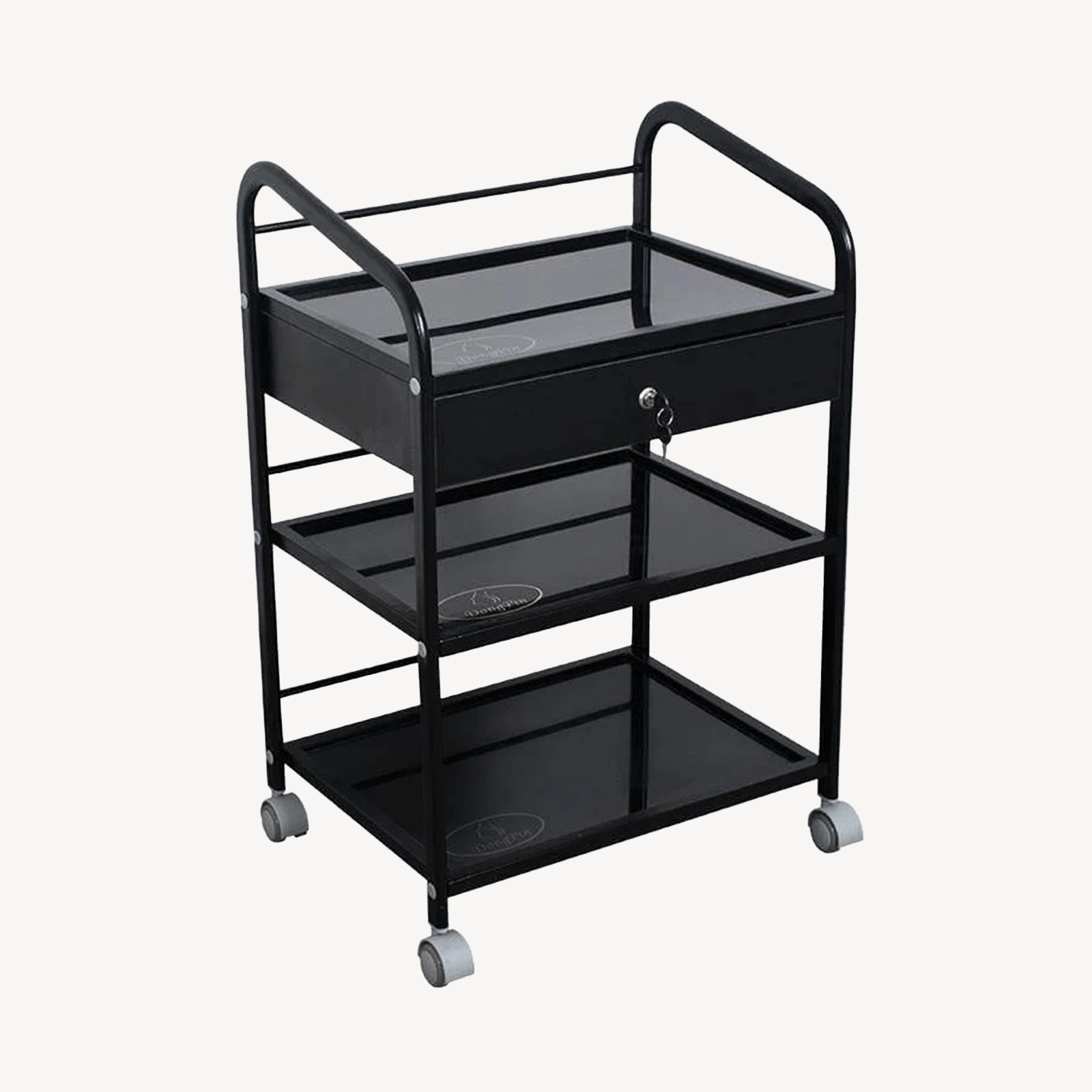3 Tier Portable Salon Trolley BA6039 - Professional Rolling Beauty Cart for Hair Stylists, Nail Tech & Makeup Artists - Perfect for Salon, Spa & Home Use