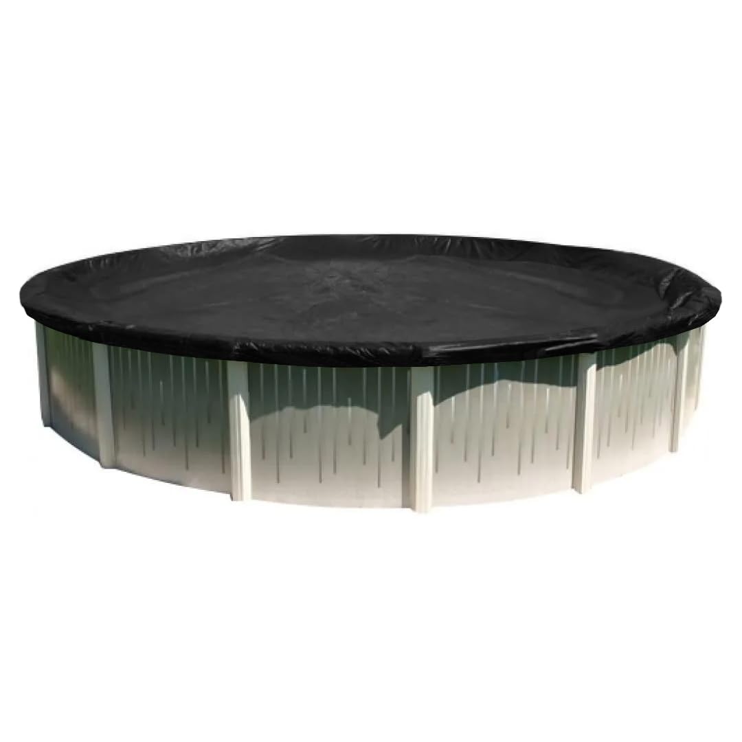 Buffalo Blizzard 33 ft Round Above Ground Pool Cover - Heavy Duty Winter Protection | Blue/Black Reversible Cold & UV Resistant | Shields from Debris & Harsh Weather | Perfect for Winterizing Inground & Above Ground Pools