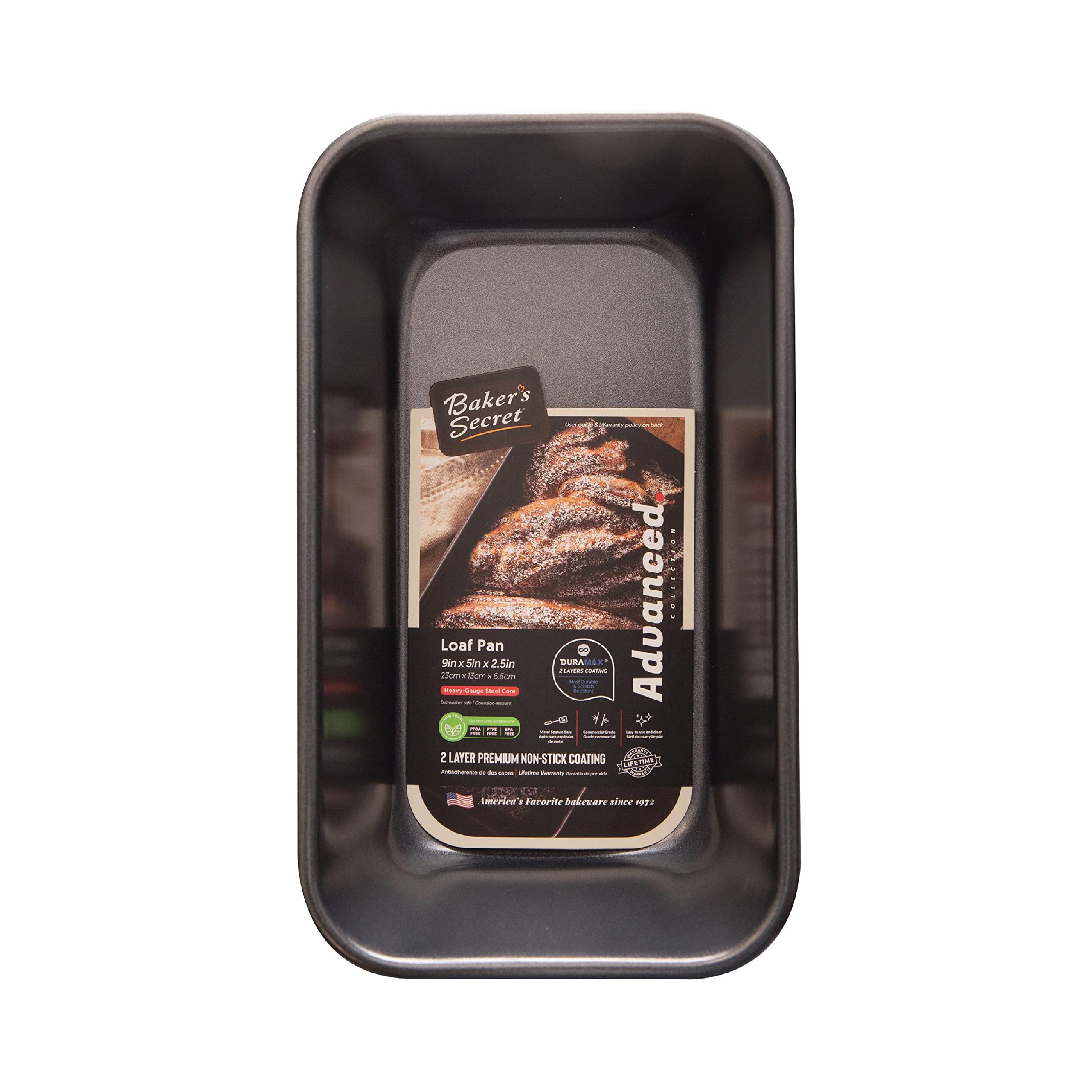 Premium Nonstick Bread Loaf Pan 9x5 Inches - Heavy Duty Carbon Steel Meatloaf Pan with 2-Layer Food-Grade Coating for Baking Bread, Cakes & Meatloaf | Perfect for Home Bakers & Professional Kitchens | Ideal for Sourdough, Banana Bread & Holiday Baking
