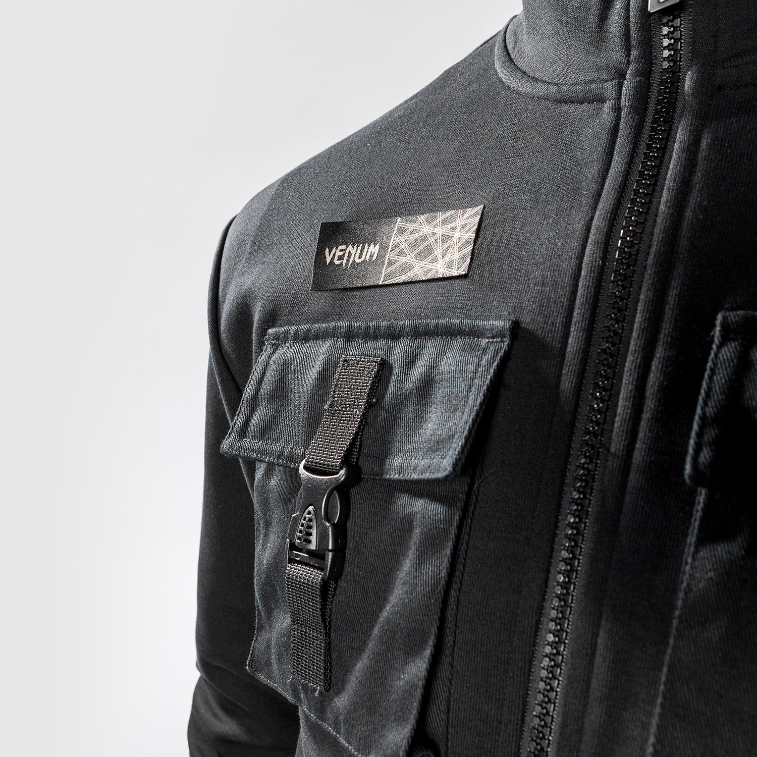Venum Tecmo 2.0 MMA Training Jacket - Black | Lightweight Combat Sports Hoodie for Boxing, Muay Thai & BJJ | Gym & Streetwear Style