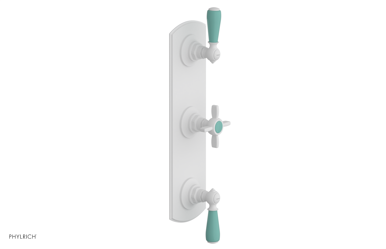 Jamestown Thermostatic Shower Valve with Dual Volume Control - Turquoise Accents (Model 4-740) for Modern Bathroom & Spa Experience