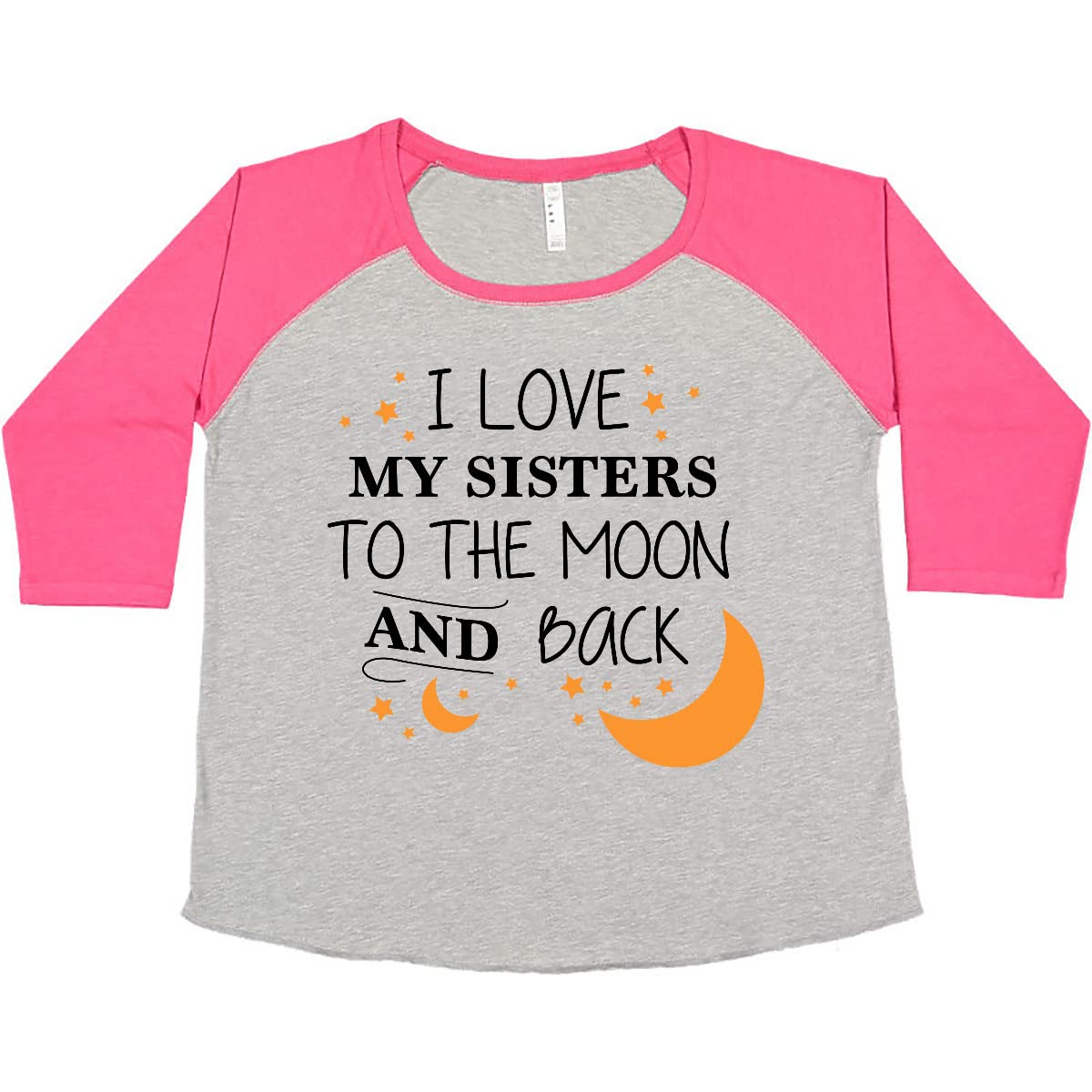 I Love My Sisters to The Moon and Back Women's Plus Size T-Shirt - Cute Sibling Matching Outfits for Family Events & Casual Wear
