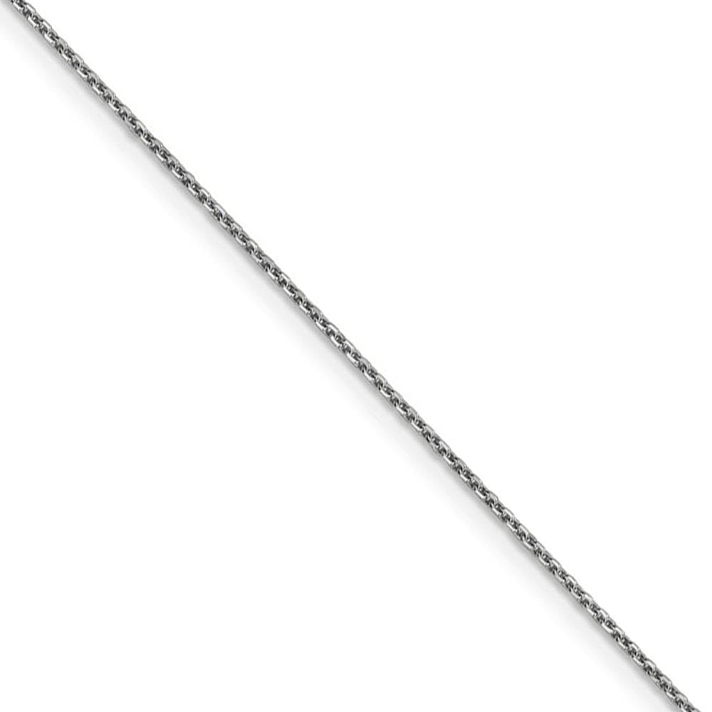 The Black Bow 0.95mm 14k White Gold Diamond Cut Cable Chain Necklace - Perfect for Elegant Evening Wear & Special Occasions
