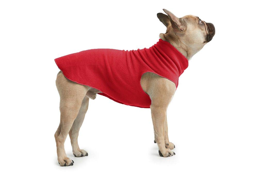 Soft & Snuggly Stretch Fleece Dog Sweater Vest - Warm Pullover Jacket for Small, Medium & Large Dogs (Size L, Fire Hydrant Red) - Perfect for Winter Walks & Indoor Coziness