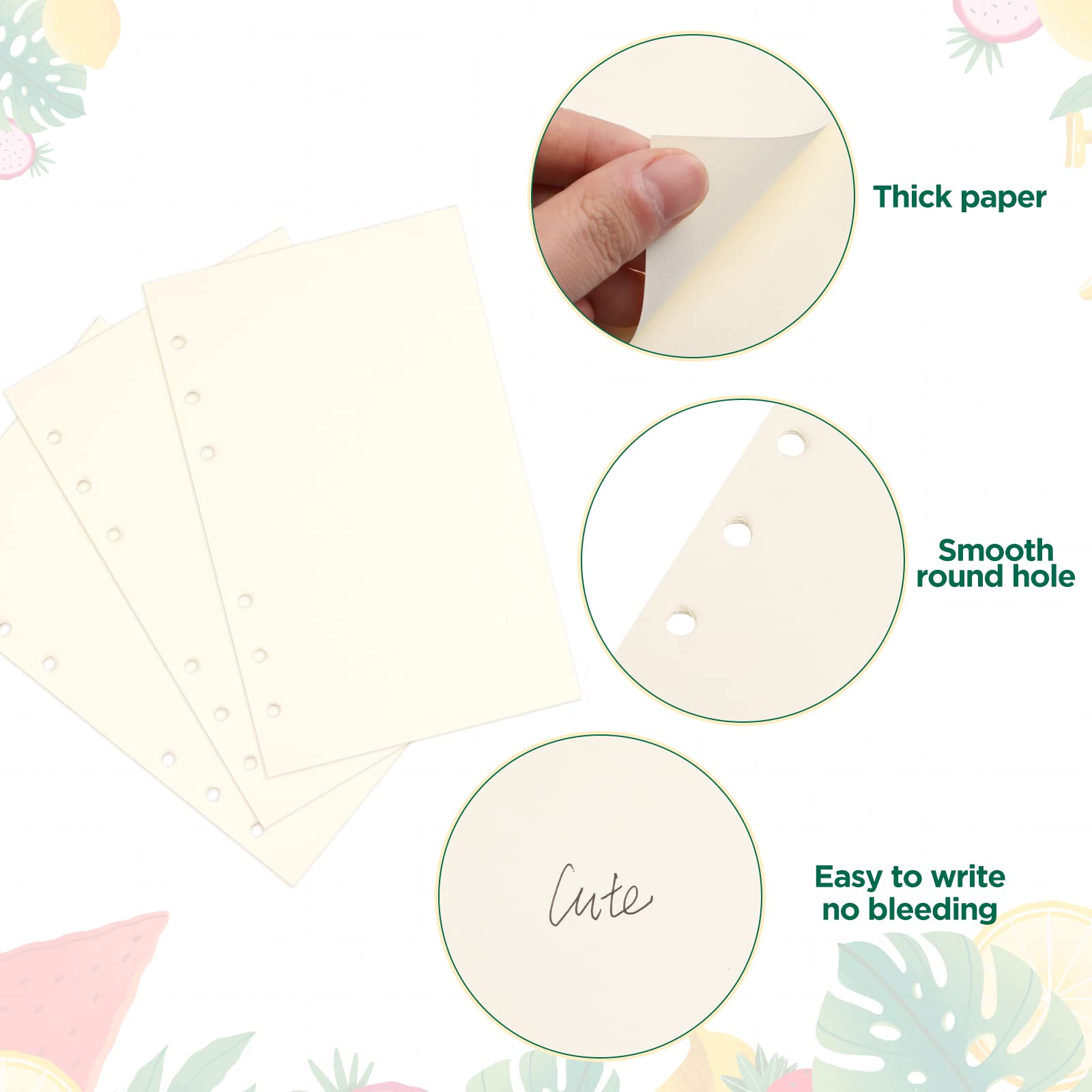 NEW Cute Strawberry A6 6-Ring Binder Notebook Cover with 80 Refill Papers - Soft Felt Refillable Planner Cover with Snap Button for Budget Diary, Journal & Organizer | Perfect for School, Office & Daily Planning