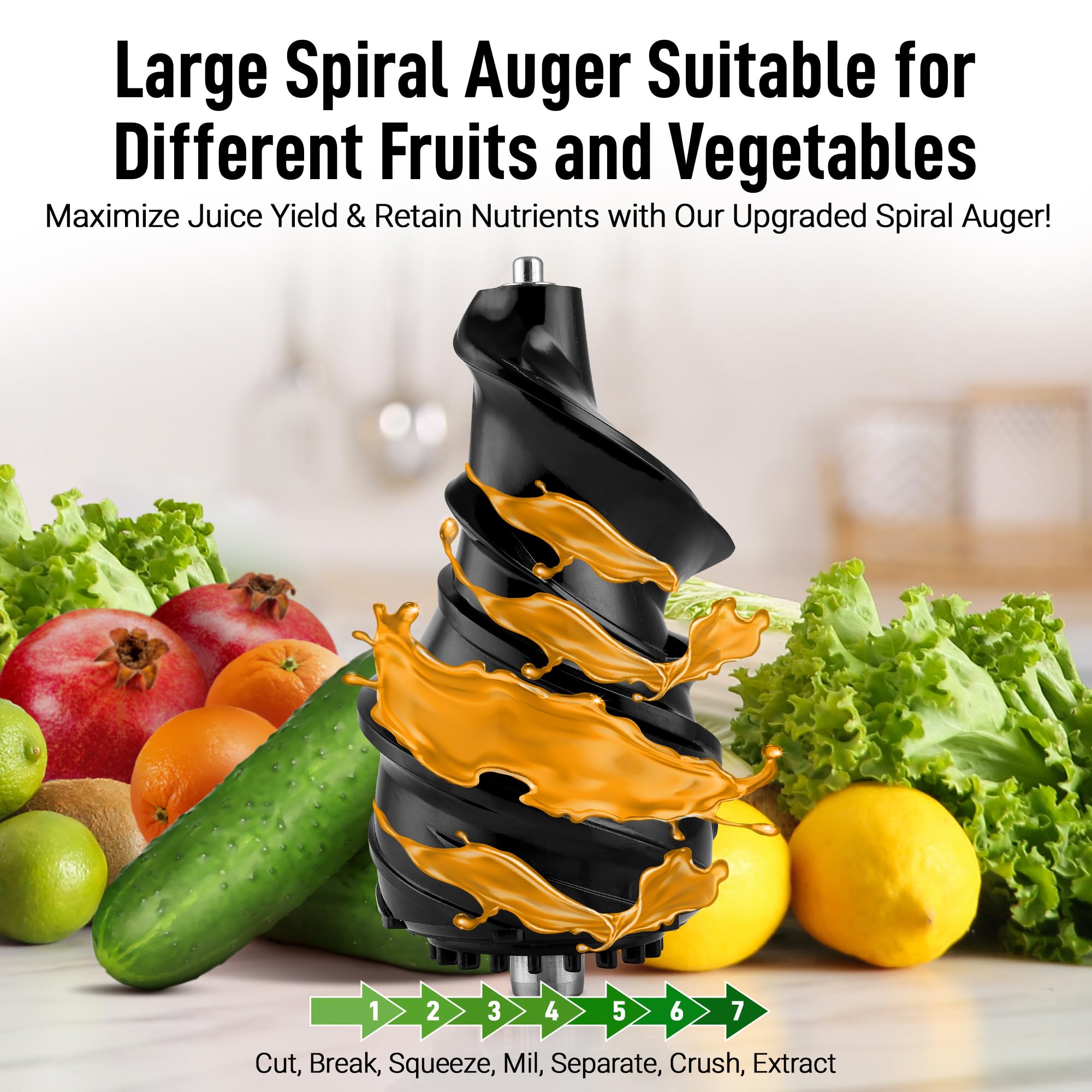 Zulay Premium Cold Press Juicer - High Yield Slow Masticating Juicer with Quiet Motor & Reverse Function - Wide Feed Chute for Fruits & Vegetables - Perfect for Healthy Juicing, Detox Drinks & Homemade Baby Food