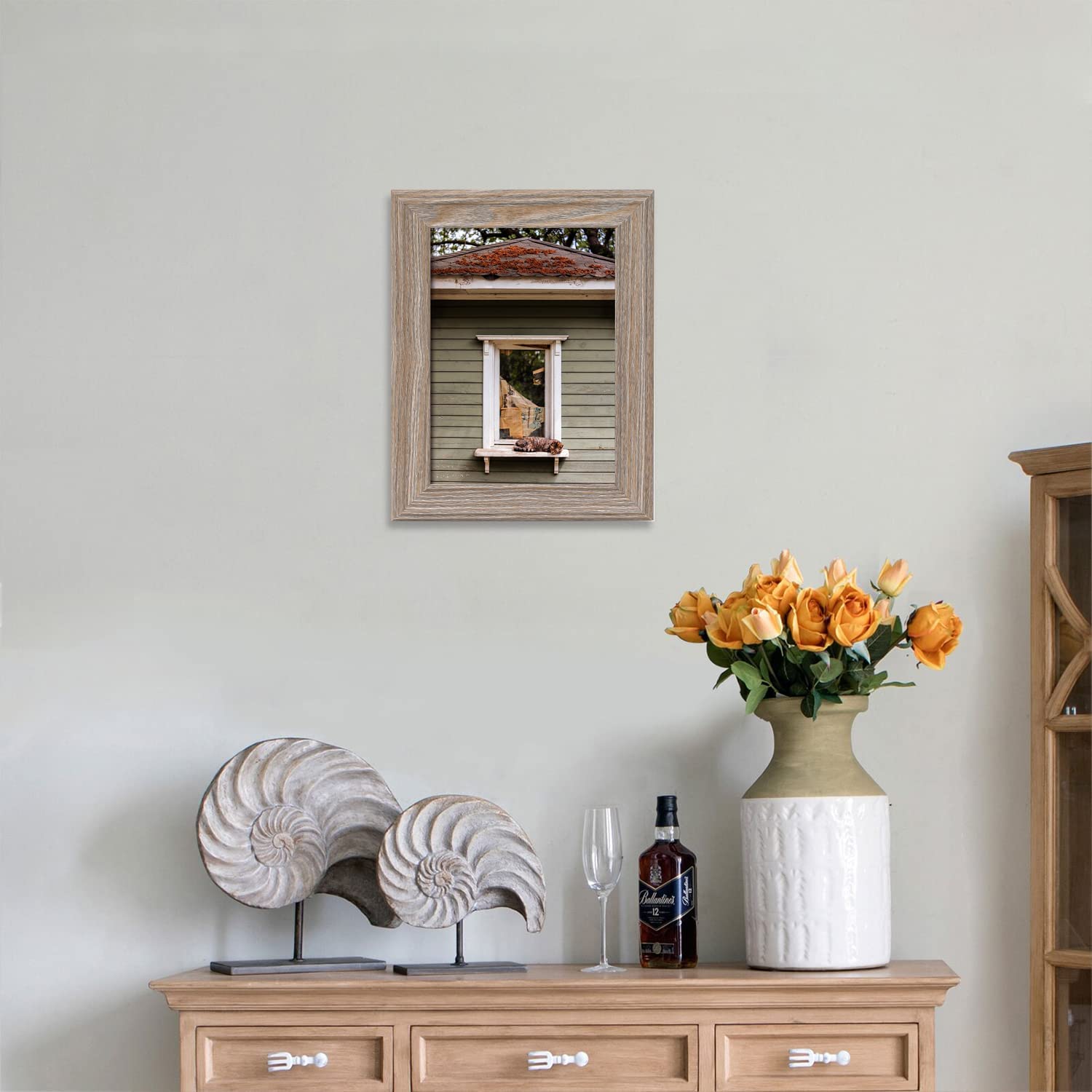Adeco 6x8 Inch Natural Wood Decorative Wall Hanging and Tabletop Picture Frame Set of 4 - Perfect for Home Decor, Living Room, Bedroom & Office Display