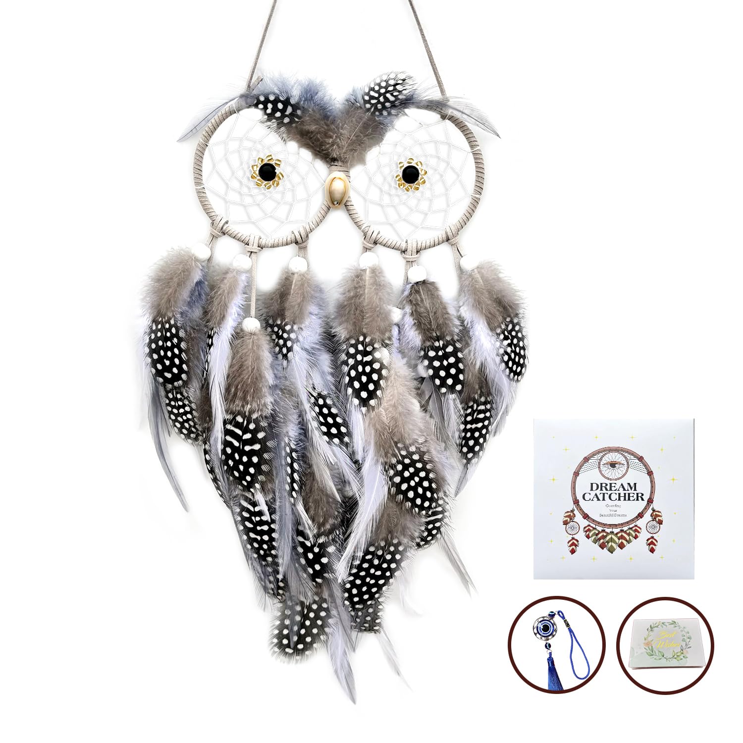 Handmade Owl Dream Catcher - Boys Bedroom Decor, Kids Room Hanging Ornament, Unique Owl-Themed Gift for Home & Nursery Decoration | Perfect for Birthday Presents, Baby Showers & Wall Accents