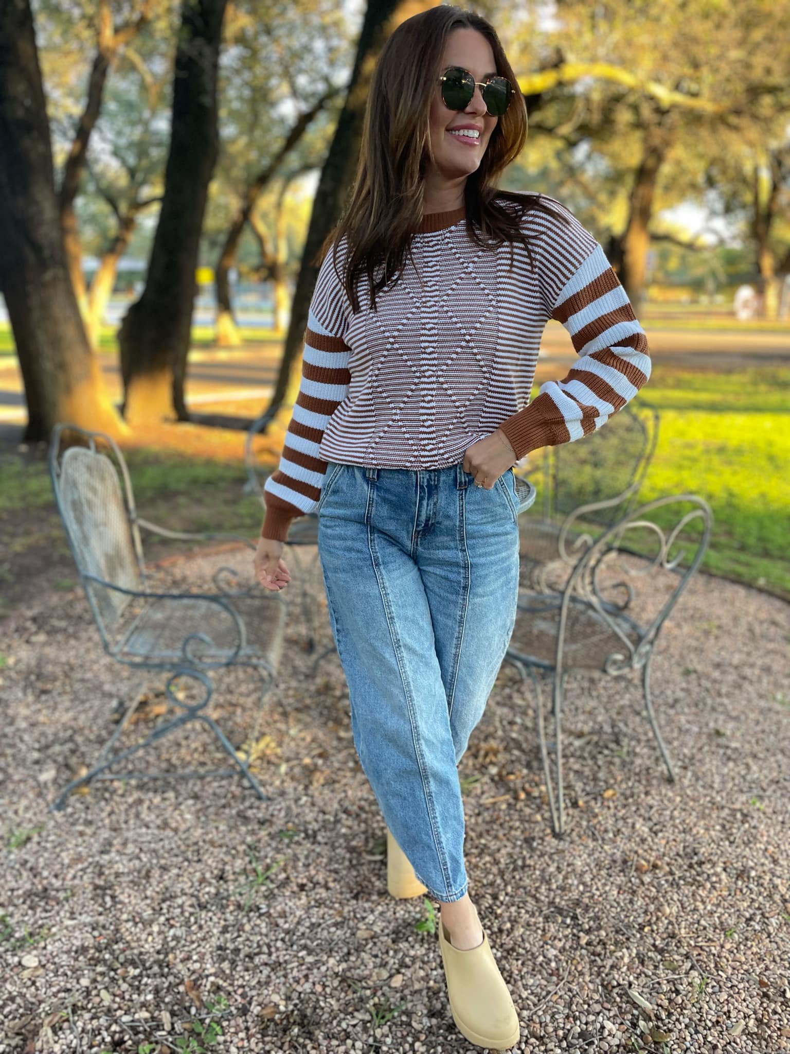PREORDER: Aspen Striped Sleeve Sweater - 4 Color Options for Women | Cozy Fall & Winter Fashion | Perfect for Casual Outings & Office Wear