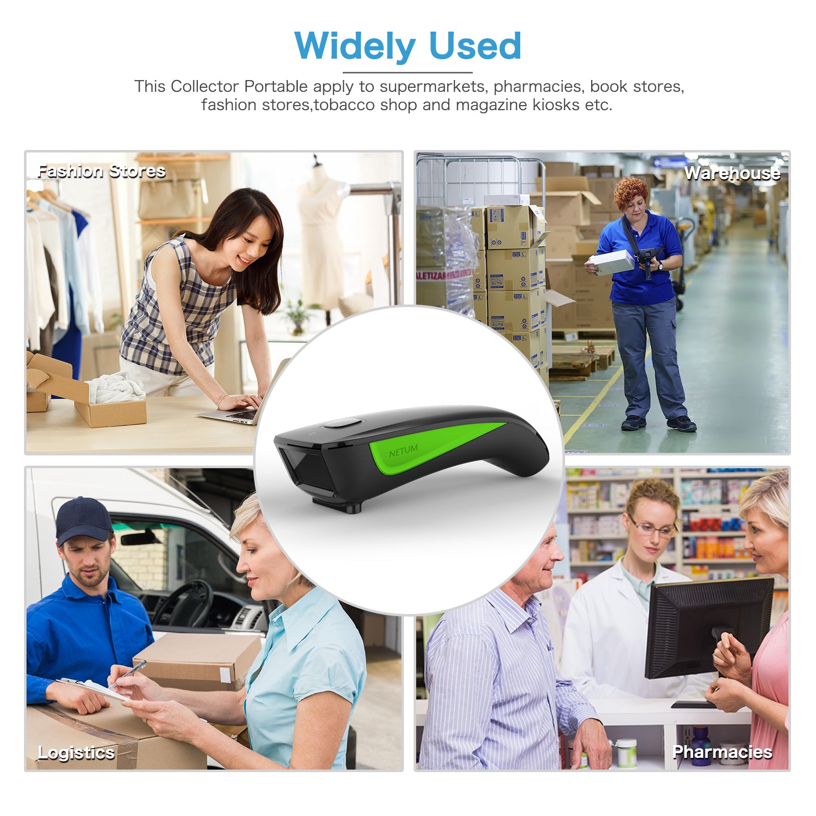 C740 1D Wireless Barcode Scanner - Fast & Accurate Handheld Scanner for Retail, Warehouse, and Inventory Management | USB & Bluetooth Connectivity