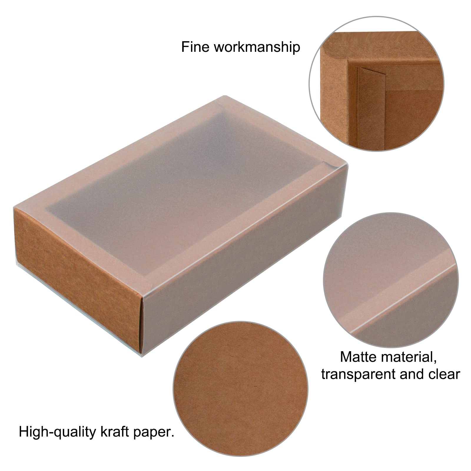 12pc Kraft Gift Boxes with PVC Window for Jewelry & Wedding Gifts