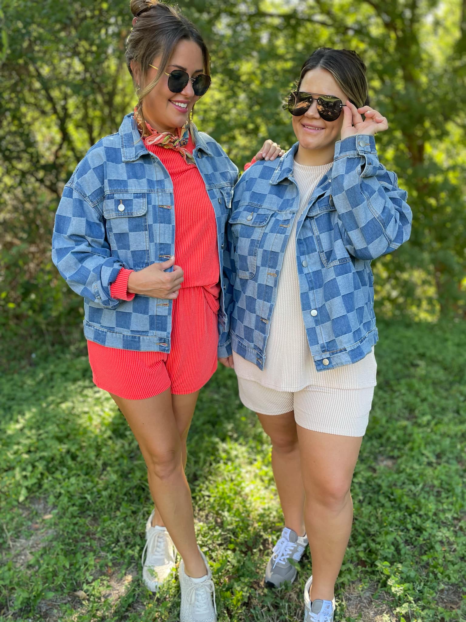 PREORDER: Stylish Checkered Denim Jacket for Men & Women | Trendy Overshirt for Casual Outfits & Streetwear Fashion