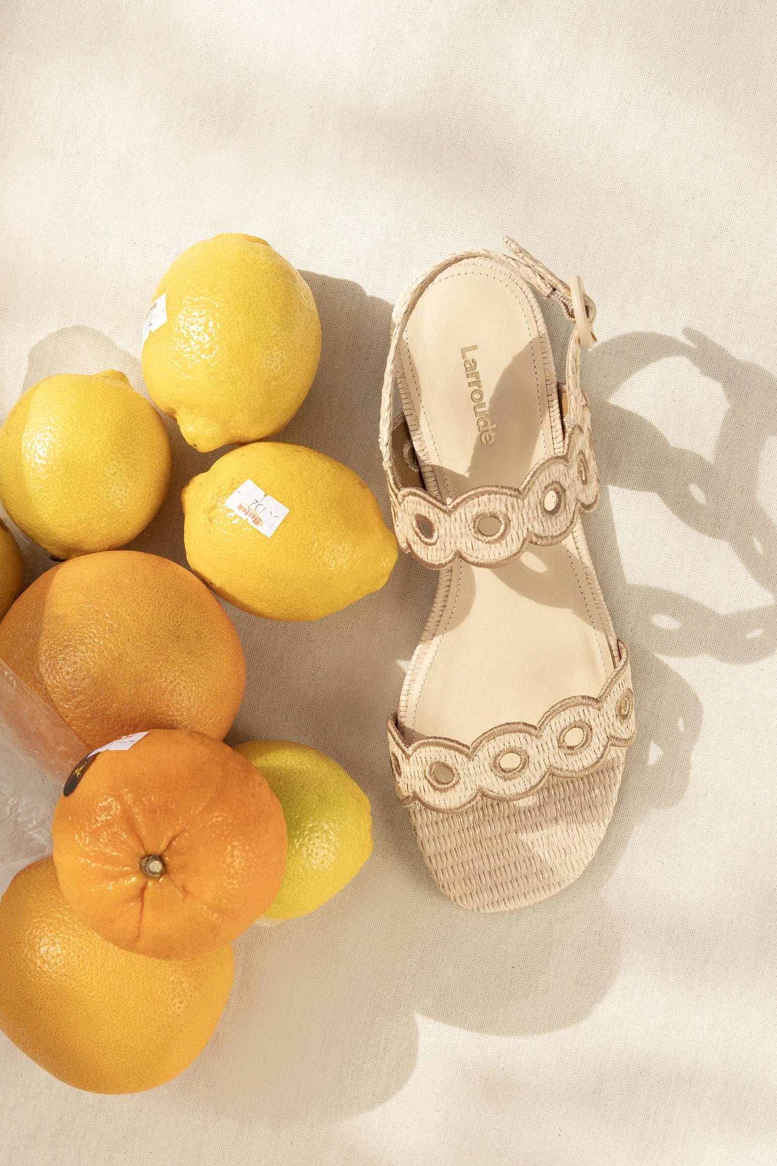 Florence Broderie Flat Sandal Women's Summer Sandals - Natural Raffia & Hazelnut Trimming Comfortable Beach Walking Shoes for Vacation, Travel and Casual Outfits