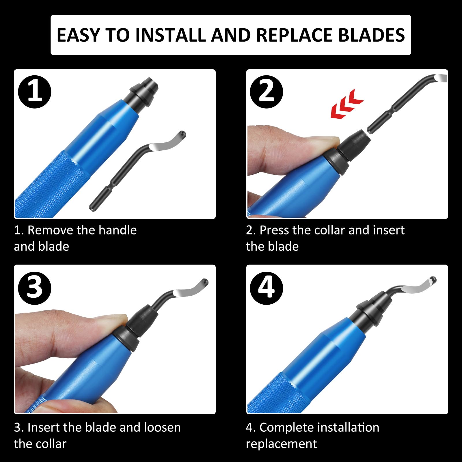 Professional Deburring Tool Kit with 10 Extra Blades & Handle - Alloy Burr Remover for Metal, Resin, PVC, Copper & Plastic - Perfect for 3D Printing, DIY Projects & Pipe Work
