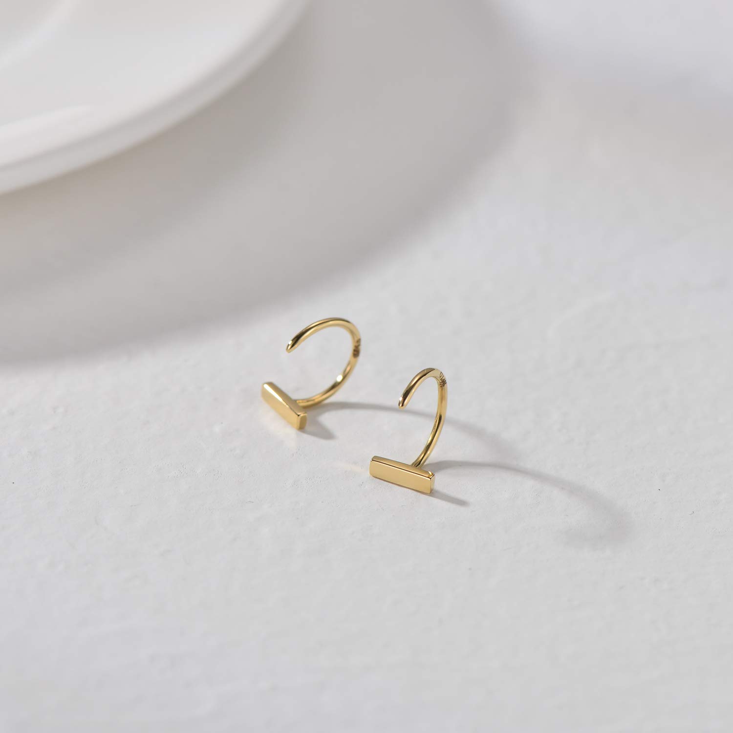 14K Gold Half Huggie Hoop Earrings for Women - Dainty Hypoallergenic Minimalist Pierced Hoops | Perfect Everyday Jewelry Gift for Girls, Teens, Brides & Special Occasions