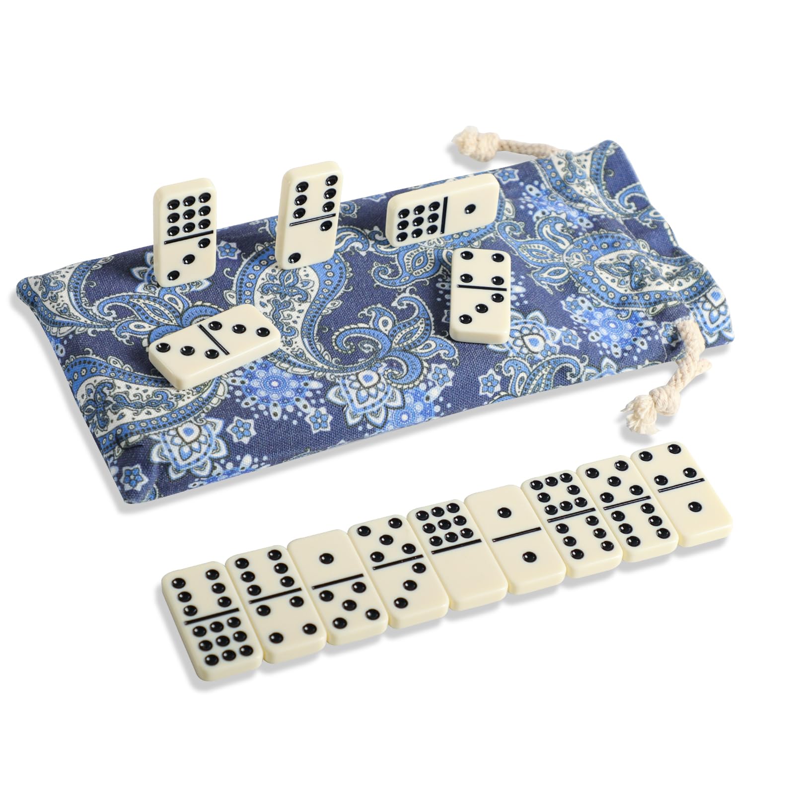 Premium Double 9 Dominoes Set for Adults - 55 Large 2 Inch Ivory Tiles with Black Dots - Classic Family & Travel Board Game for 2-8 Players - Perfect for Game Nights, Parties, Camping & Road Trips