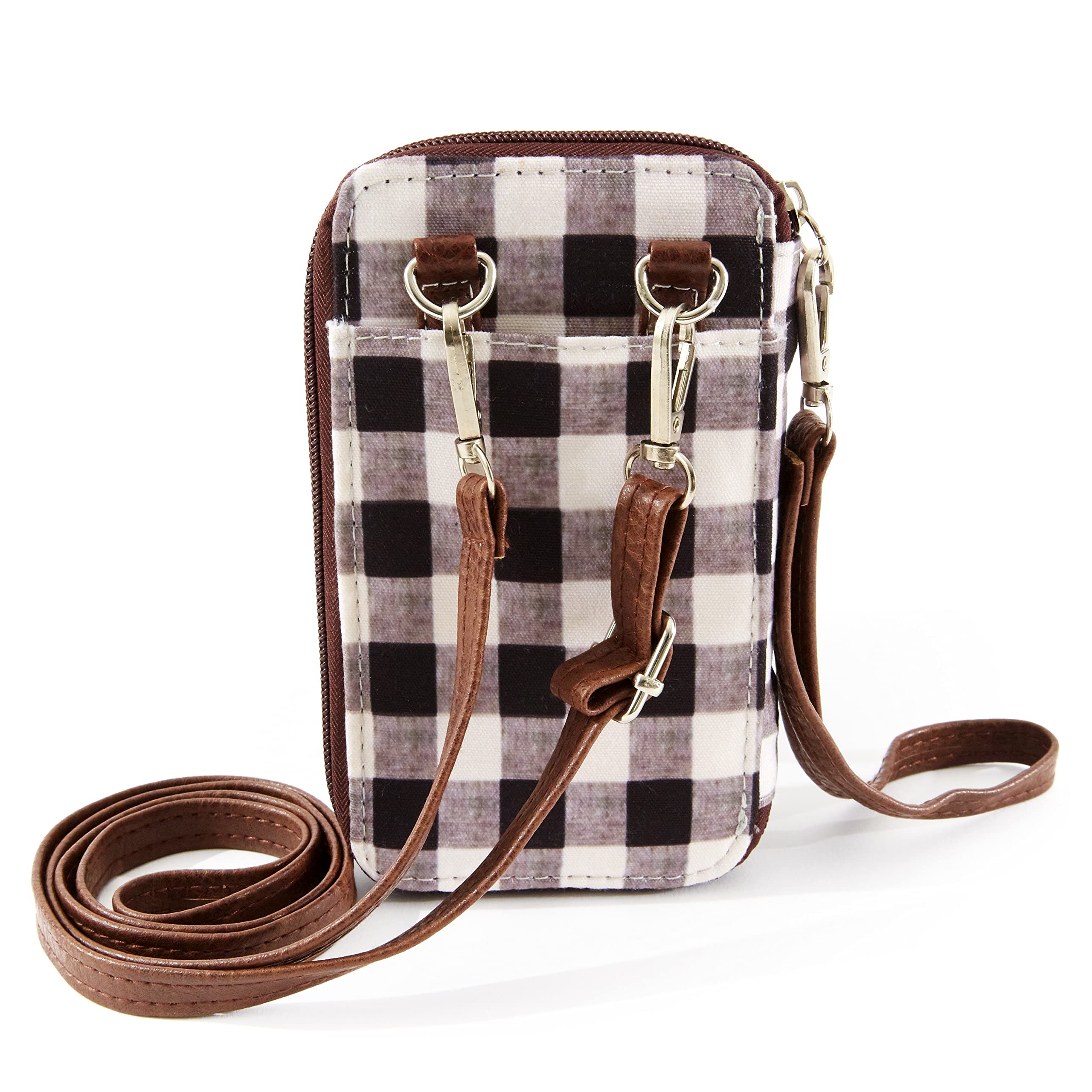 Durable Canvas Phone Wallet with Adjustable Cross Body Strap & Secure Snap Closure - Perfect for Travel, Shopping & Everyday Use